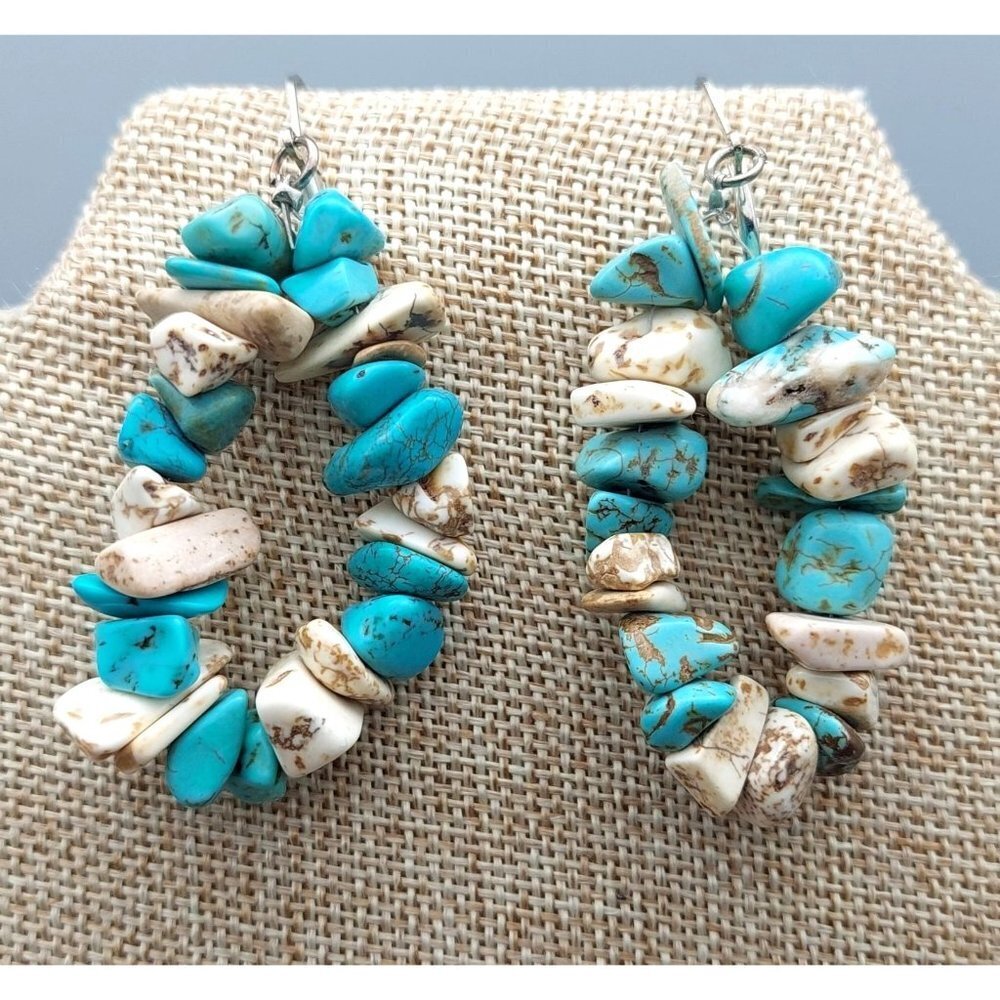 Stone Multi Strand Artisan Statement Necklace & H… - image 8